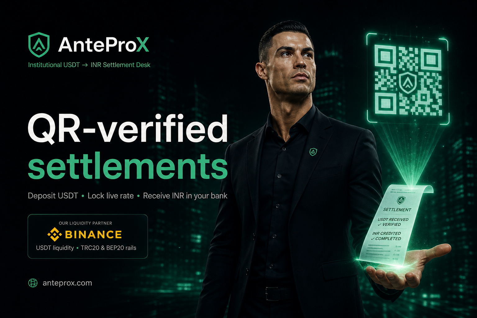 QR-verified settlement receipts